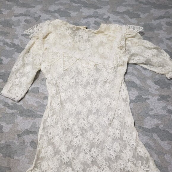 Vintage Gunne Sax Dress Womens Small White Half Sleeve - Picture 5 of 10